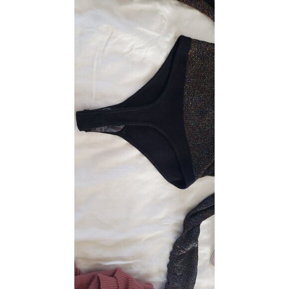 NEW FREE PEOPLE INTIMATELY BLACK RAINBOW LUREX LONG SLEEVE BODYSUIT SZ MEDIUM - Picture 12 of 12